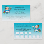 Aquamariner Mädchen-Haus-Reinigungs-Kunde des Treuekarte (Vorne/Hinten)