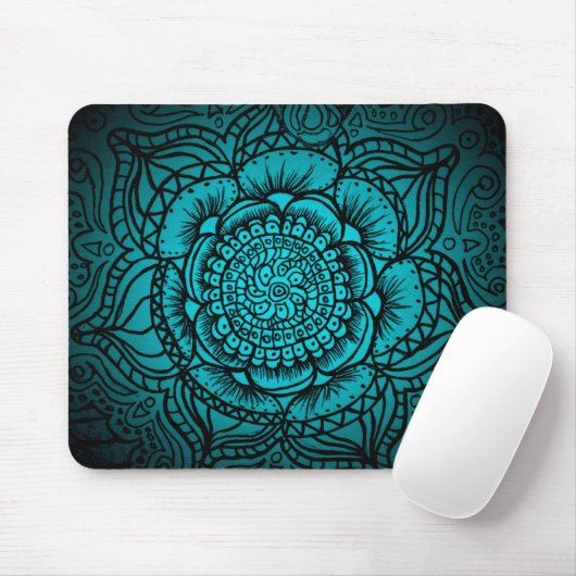 Aquamariner Mandala Mousepad (Mit Mouse)