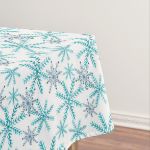 Aquamariner Marine-Schneeflocke-Muster-Feiertag Tischdecke
