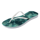 Aquamariner Marmor Abstrakt Badesandalen (Schrägansicht)