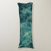 Aquamariner Marmor Abstrakt Seitenschläferkissen (Vorderseite Vertikal)