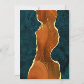 Aquamariner Marmor, Burnt Orange & Gold Agate Prob Einladung (Rückseite)