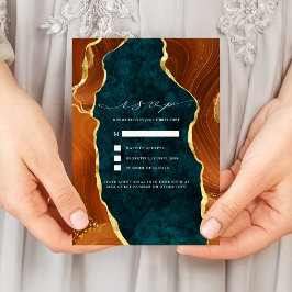 Aquamariner Marmor, Burnt Orange & Gold Agate UAWG Einladung