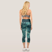 Aquamariner Marmor Capri Leggings (Rückseite)