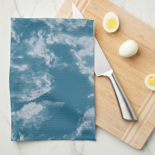Aquamariner Marmor Geschirrtuch (Viertel Falte)