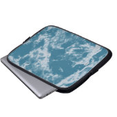 Aquamariner Marmor Laptopschutzhülle (Vorne Knopf)