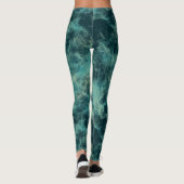 Aquamariner Marmor Leggings (Rückseite)