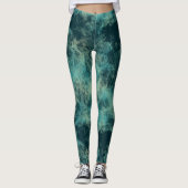 Aquamariner Marmor Leggings (Vorderseite)