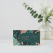 Aquamariner Marmor und Rose Gold formell poliert Visitenkarte (Stehend Vorderseite)