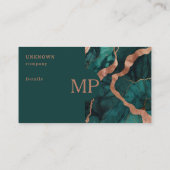 Aquamariner Marmor und Rose Gold formell poliert Visitenkarte (Rückseite)