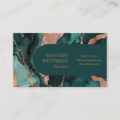 Aquamariner Marmor und Rose Gold formell poliert Visitenkarte (Vorderseite)