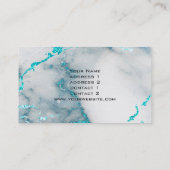 aquamariner Marmorhintergrund Visitenkarte (Rückseite)