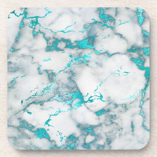 aquamariner Marmorstein Getränkeuntersetzer (Vorderseite)