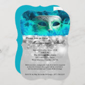 Aquamariner Maskenball-Maskenkostüm Halloween-Teil Einladung (Vorne/Hinten)