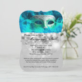 Aquamariner Maskenball-Maskenkostüm Halloween-Teil Einladung (Stehend Vorderseite)