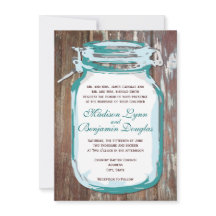 Aquamariner Mason Jar Rustic Barnholz Hochzeit Ein