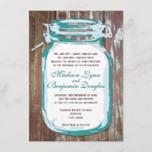 Aquamariner Mason Jar Rustic Barnholz Hochzeit Ein