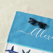 Aquamariner Meerbarsche, lila Strandtuch (Beispiel)