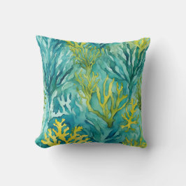 Aquamariner Meeresalgen Korallenstrand Kissen
