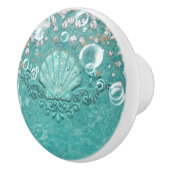 Aquamariner Meeresfrüchte- und -blasen-Strand Keramikknauf (Rechts)