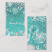 Aquamariner Meeresfrüchte- und -blasen-Strand Visitenkarte (Vorne/Hinten)