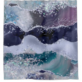 *~* Aquamariner Meeresraum Perlmast GLITZER AP8    Duschvorhang (Vorderseite)