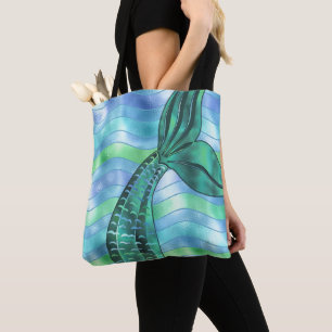 Aquamariner Mermaid Schwanz Waves Fun Chic Beach Tasche