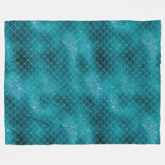 Aquamariner Mermaid Sparkon Fleecedecke (Vorderseite (Horizontal))