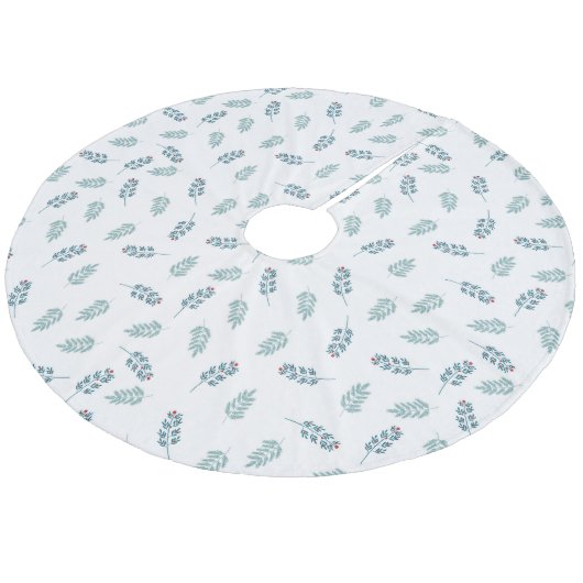 Aquamariner Minimalistischer Mistletowein Weihnach Fleece Weihnachtsbaumdecke (Schrägansicht)