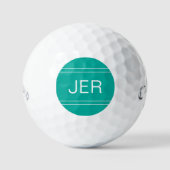 Aquamariner Mit Monogramm anfänglicher Personalisi Golfball (Vorderseite)