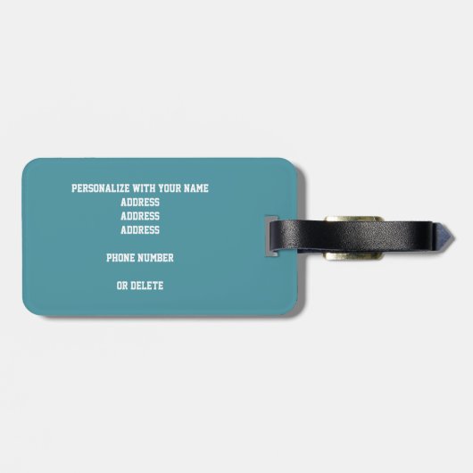 aquamariner mit Monogramm Volleyball Gepäckanhänger (Rückseite horizontal)