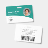 Aquamariner Mitarbeiter - Foto, Logo, Strichcode,  Ausweis (Front & Back)