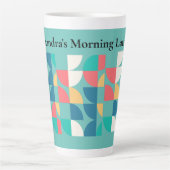 Aquamariner Mod-Geometric im Stil der 60er Jahre Milchtasse (Vorderseite)