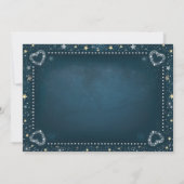 Aquamariner Mond & Stars Gold & Weiße Probe Abende Einladung (Rückseite)