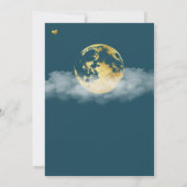 Aquamariner Mond und Stars Gold Celestial Baby Dus Einladung (Rückseite)
