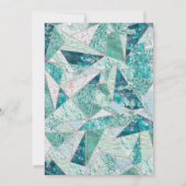 Aquamariner Mosaikmarmor Geburtstagsparty Einladun Einladung (Rückseite)