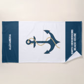 Aquamariner Name Beach House Strandtuch (Vorderseite)