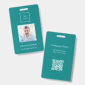 Aquamariner Name des Fotos QR-Geschäftszeichen Ausweis (Vorder- & Rückseite)