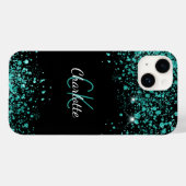 Aquamariner Name des Glitzer Case-Mate iPhone Hülle (Rückseite (Horizontal))