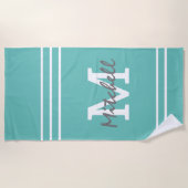 Aquamariner Name Strandtuch (Vorderseite)