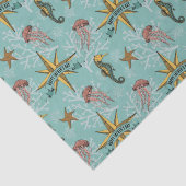 Aquamariner Nautikstern - Benutzerdefinierter Text Seidenpapier (Detail)