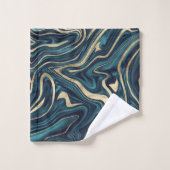 Aquamariner Navy-Blue-Gold-Marmor #1 Badhandtuch Set (Waschlappen)
