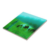 Aquamariner Nebel Reto gefärbte Pony Horse Fliese (Seite)