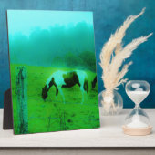 Aquamariner Nebel Reto gefärbte Pony Horse Fotoplatte (Seite)