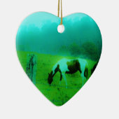 Aquamariner Nebel Reto gefärbte Pony Horse Keramikornament (Rechts)