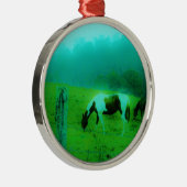 Aquamariner Nebel Reto gefärbte Pony Horse Ornament Aus Metall (Rechts)