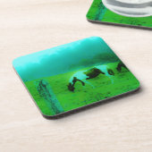 Aquamariner Nebel Reto gefärbte Pony Horse Untersetzer (Linke Seite)