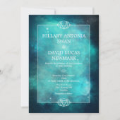 Aquamariner Nebel und Einladung zur Hochzeit von C (Vorderseite)