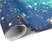Aquamariner Nebel und Sterne Geschenkpapier (Rolleneckpunkt)