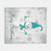 Aquamariner Niedlicher Snowman Holiday Fleece Blan (Vorderseite (Horizontal))